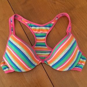 Flirtitude Multicolor Striped Razorback Bra 32A